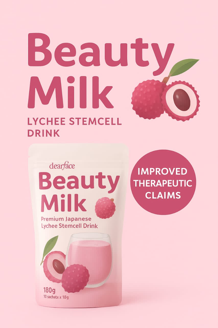 Dear Face Beauty Milk – Saveur Litchi & Cellules Souches Suisses – 180 g – Image 2